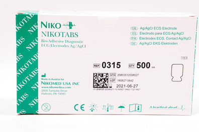 Nikomed 0315 Niko Nikotabs Bio-Adhesive Diagnostic ECG Electrodes - Box of 5